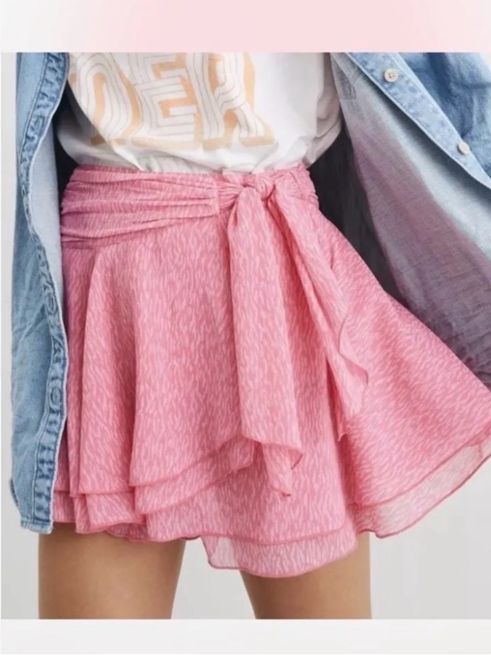 aerie chiffon wrap skirt